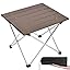 Portable Camping Table with Aluminum Table Top, Folding Beach Table Easy to Carry, Prefect for Outdoor, Picnic, BBQ, Cooking, Festival, Beach, Home Use (Black-S)