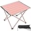 Portable Camping Table with Aluminum Table Top, Folding Beach Table Easy to Carry, Prefect for Outdoor, Picnic, BBQ, Cooking, Festival, Beach, Home Use (Black-S)