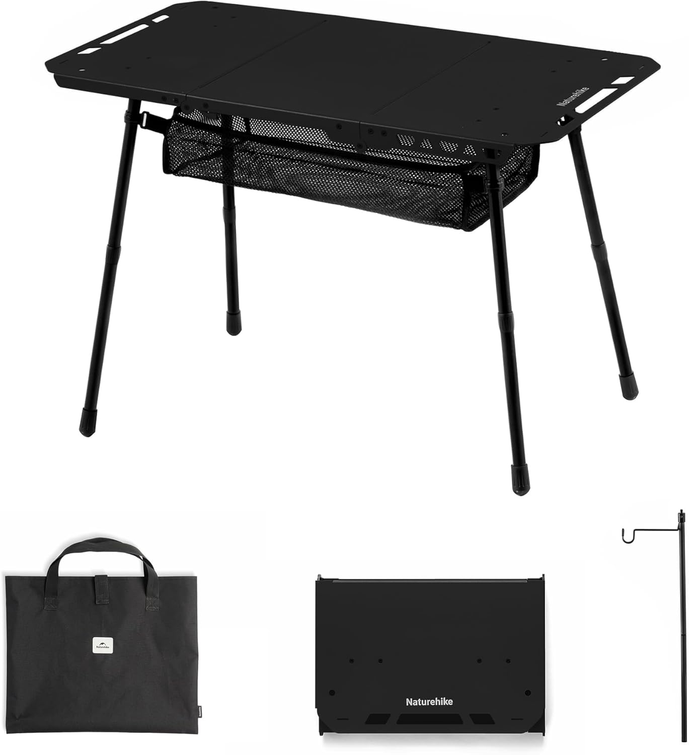 Tactical Camping Table with Adjustable Height, Collapsible Table Lightweight with Carry Bag for Camping, Travel expeditions, Hiking, Picnics, BBQs & Beach Trips
