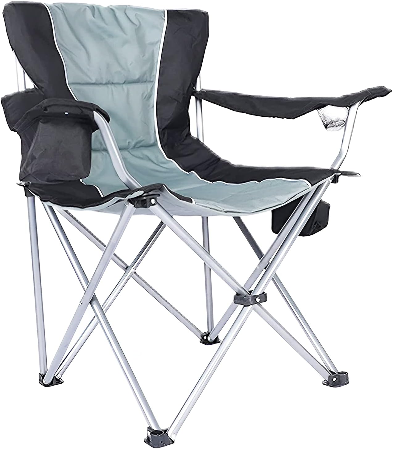 Portable Folding Black Camping Chair, 2-Pack