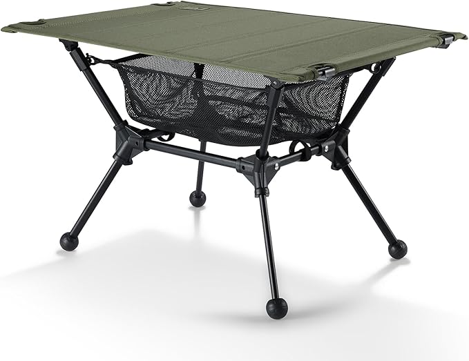 Camping Table, Lightweight Portable Folding Table with Mesh Storage Net, High/Low Options, Ideal for Camping, Hiking, Tailgating, Beach, Picnic, Travel, Backyard