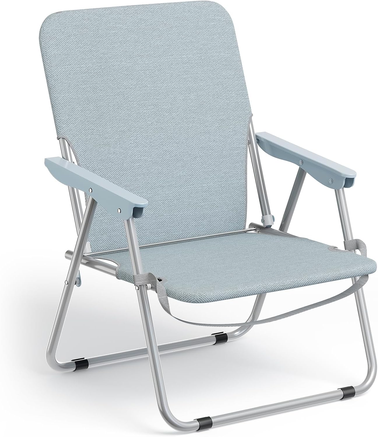 Portable Folding Black Camping Chair, 2-Pack