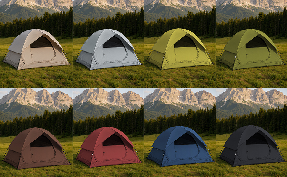 Here are eight vibrant colors available for our tents