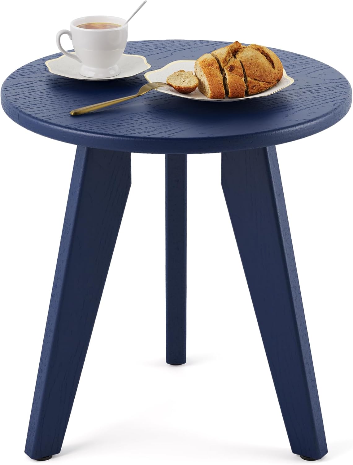 Outdoor Side Table, Small Round Side Table Weather-Resistant, Outdoor Side Tables for Patio, Porch, Deck, End Table for Plant Stand, Living Room, Bedroom, Black