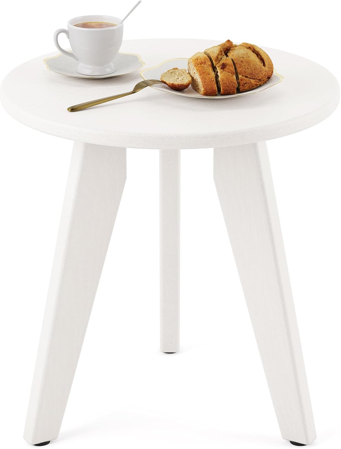 Outdoor Side Table, Small Round Side Table Weather-Resistant, Outdoor Side Tables for Patio, Porch, Deck, End Table for Plant Stand, Living Room, Bedroom, Black