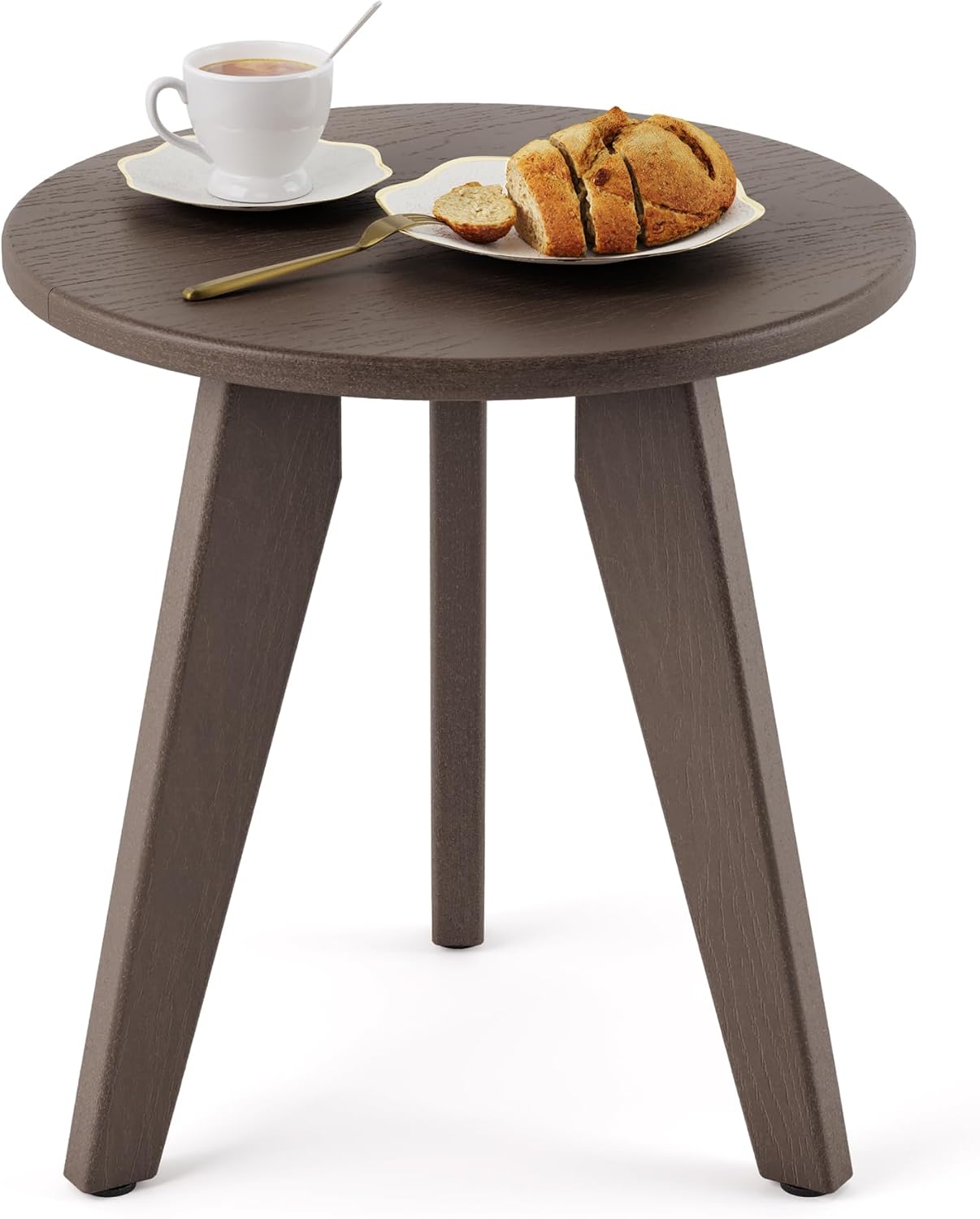 Outdoor Side Table, Small Round Side Table Weather-Resistant, Outdoor Side Tables for Patio, Porch, Deck, End Table for Plant Stand, Living Room, Bedroom, Black