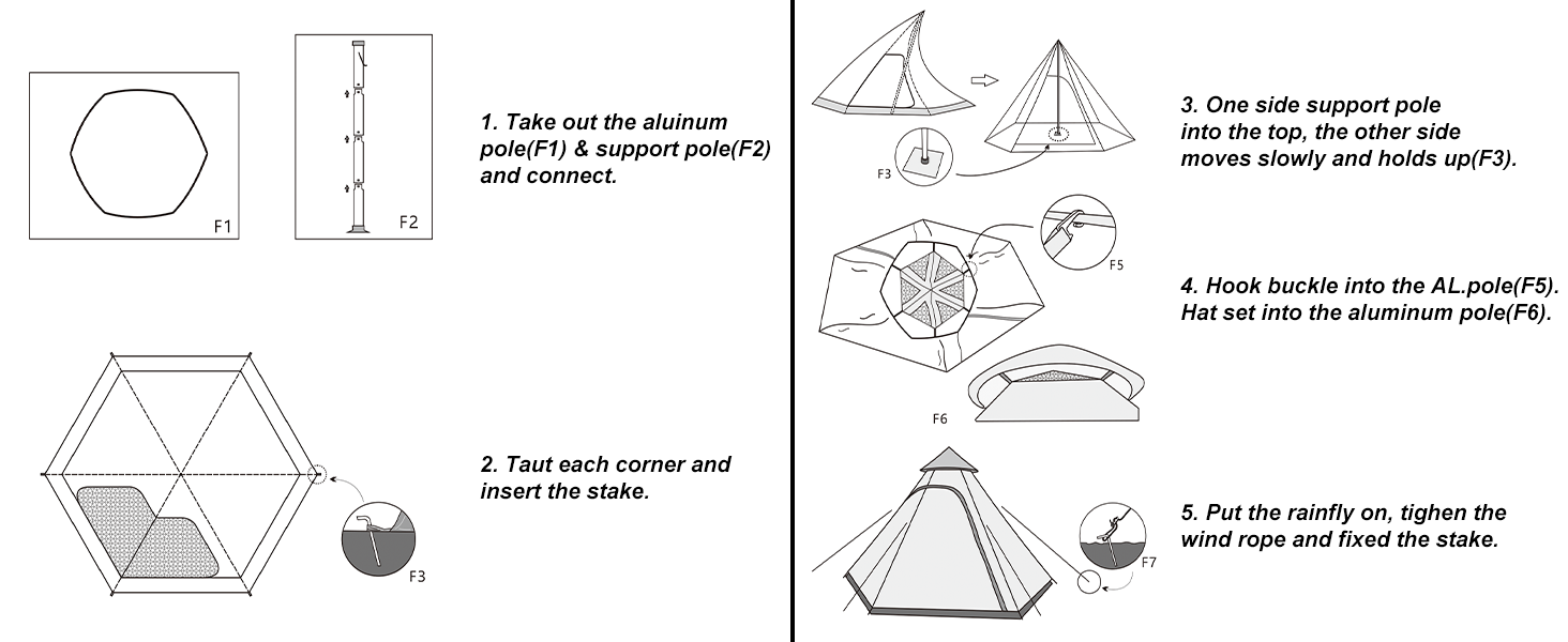 vidalido teepee tent outdoor camping tent set up instructions