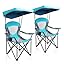 Heavy Duty Canopy Lounge Chair Sunshade Hiking Travel Chair with Cup Holder