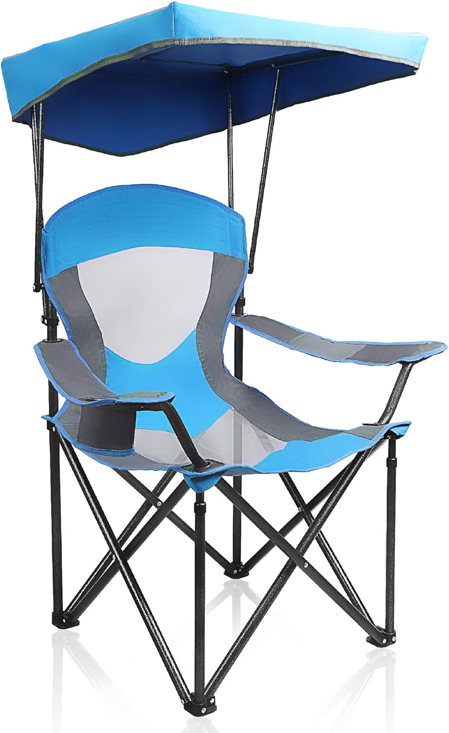 Heavy Duty Canopy Lounge Chair Sunshade Hiking Travel Chair with Cup Holder