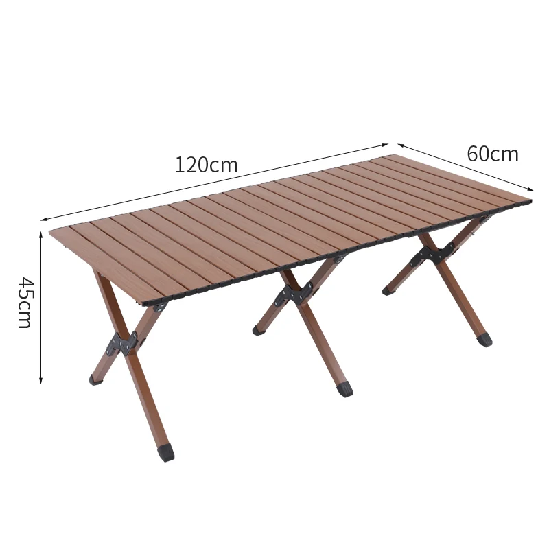 Luxury Portable Garden Dining Outdoor Table Wooden Low  Rolling up Wood Camping Folding Table