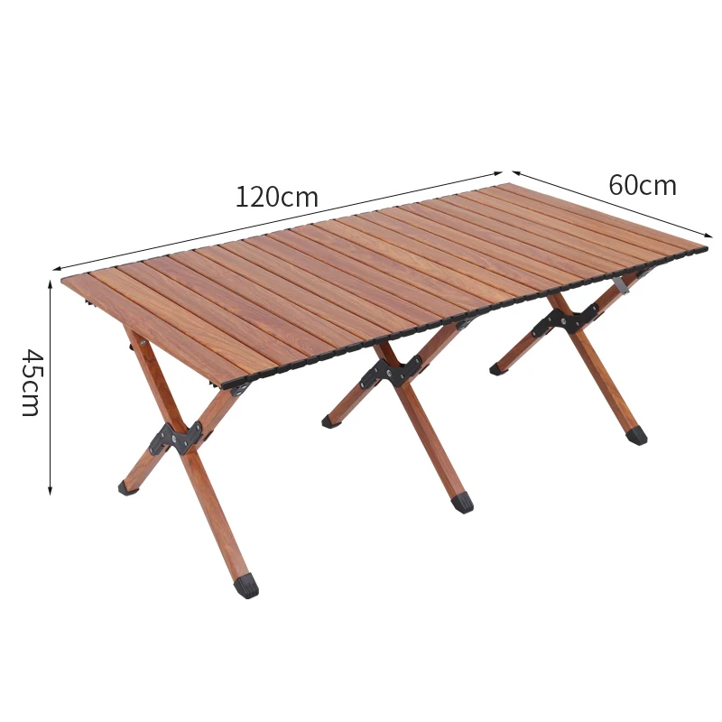 Luxury Portable Garden Dining Outdoor Table Wooden Low  Rolling up Wood Camping Folding Table