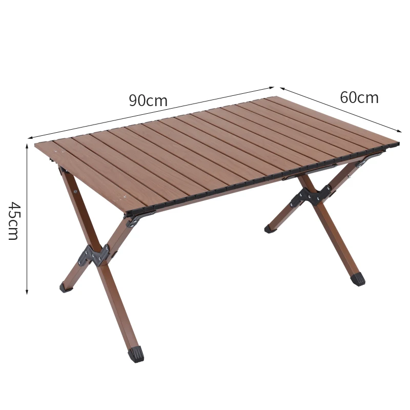 Luxury Portable Garden Dining Outdoor Table Wooden Low  Rolling up Wood Camping Folding Table