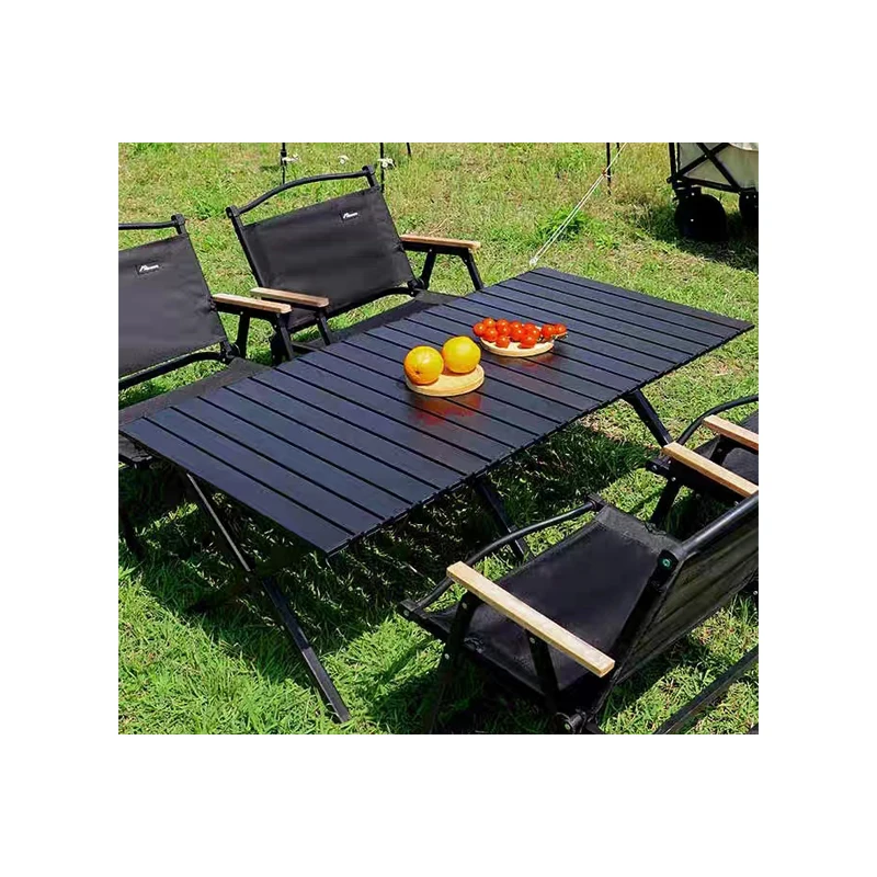Luxury Portable Garden Dining Outdoor Table Wooden Low  Rolling up Wood Camping Folding Table