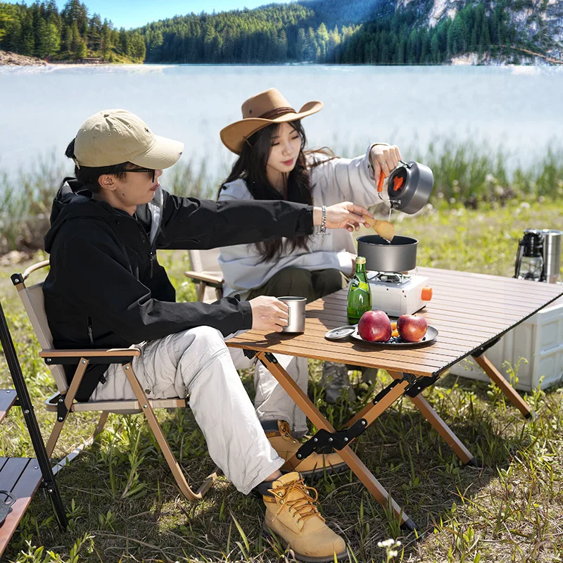 Modern Portable Carbon Steel Folding Table 