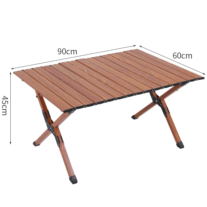 Luxury Portable Garden Dining Outdoor Table Wooden Low  Rolling up Wood Camping Folding Table