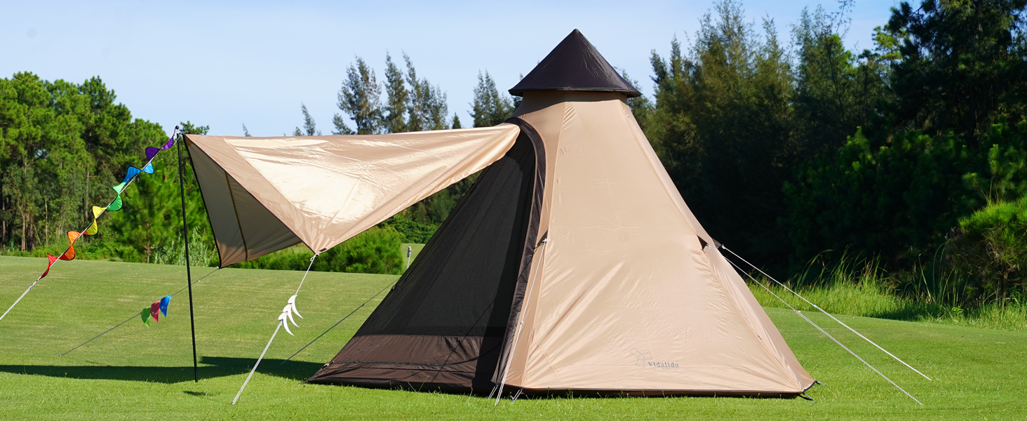 large outdoor teepee tent canvas tent waterproof 4 person camping tents yurt tents for camping