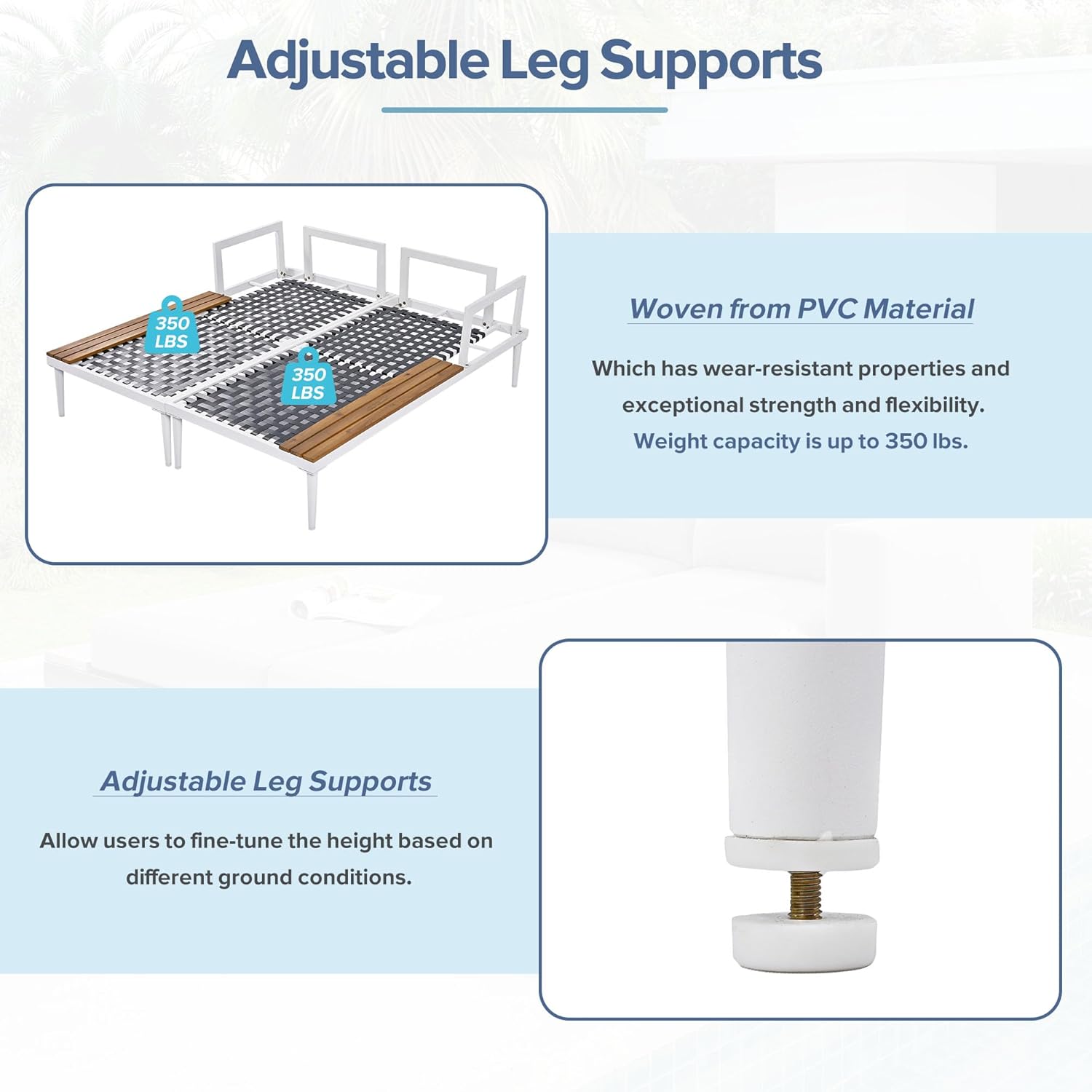 Modern 2-Person Outdoor Daybed with Cushions and Pillows