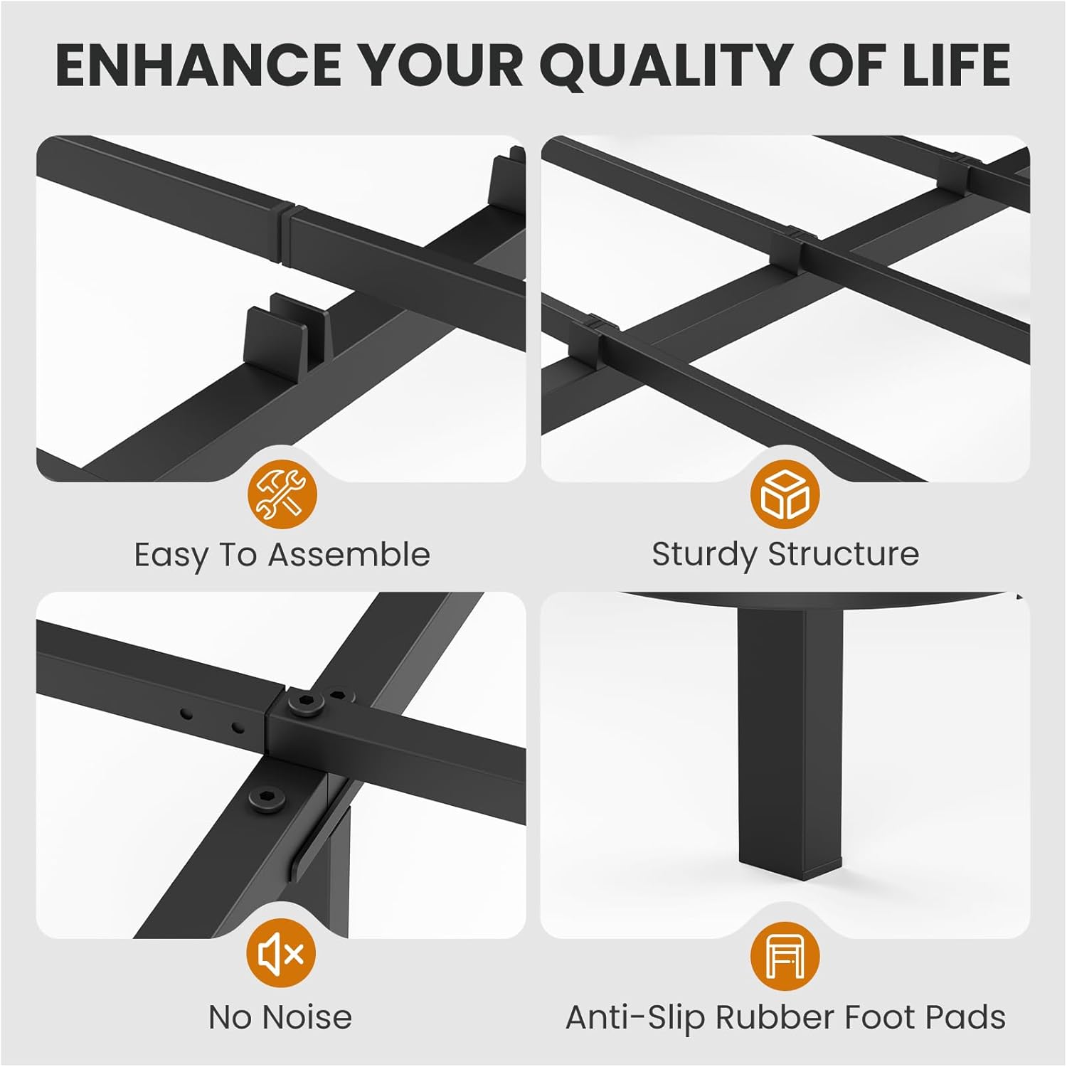 King Size Floating Bed Frame with Smart LED Lights