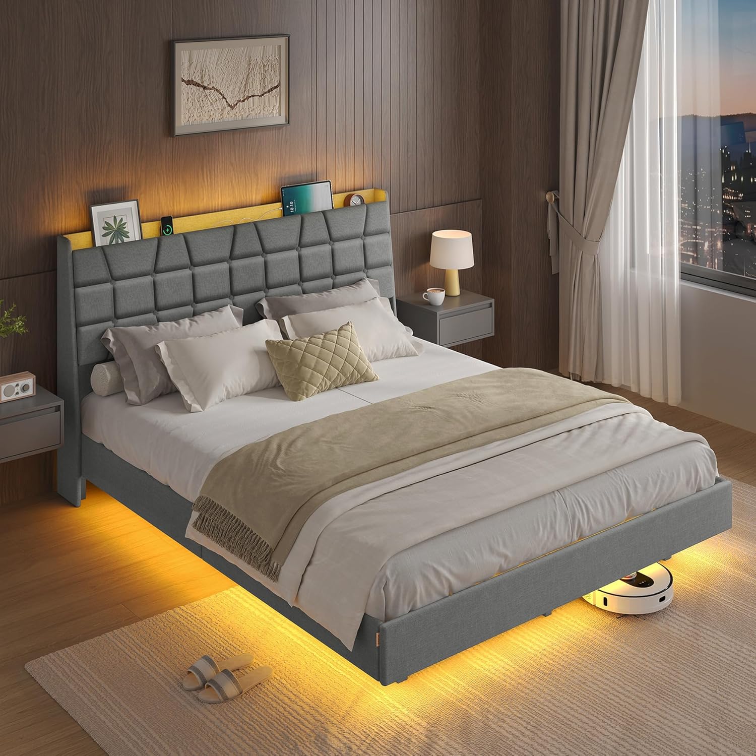 Queen Size Floating Bed Frame