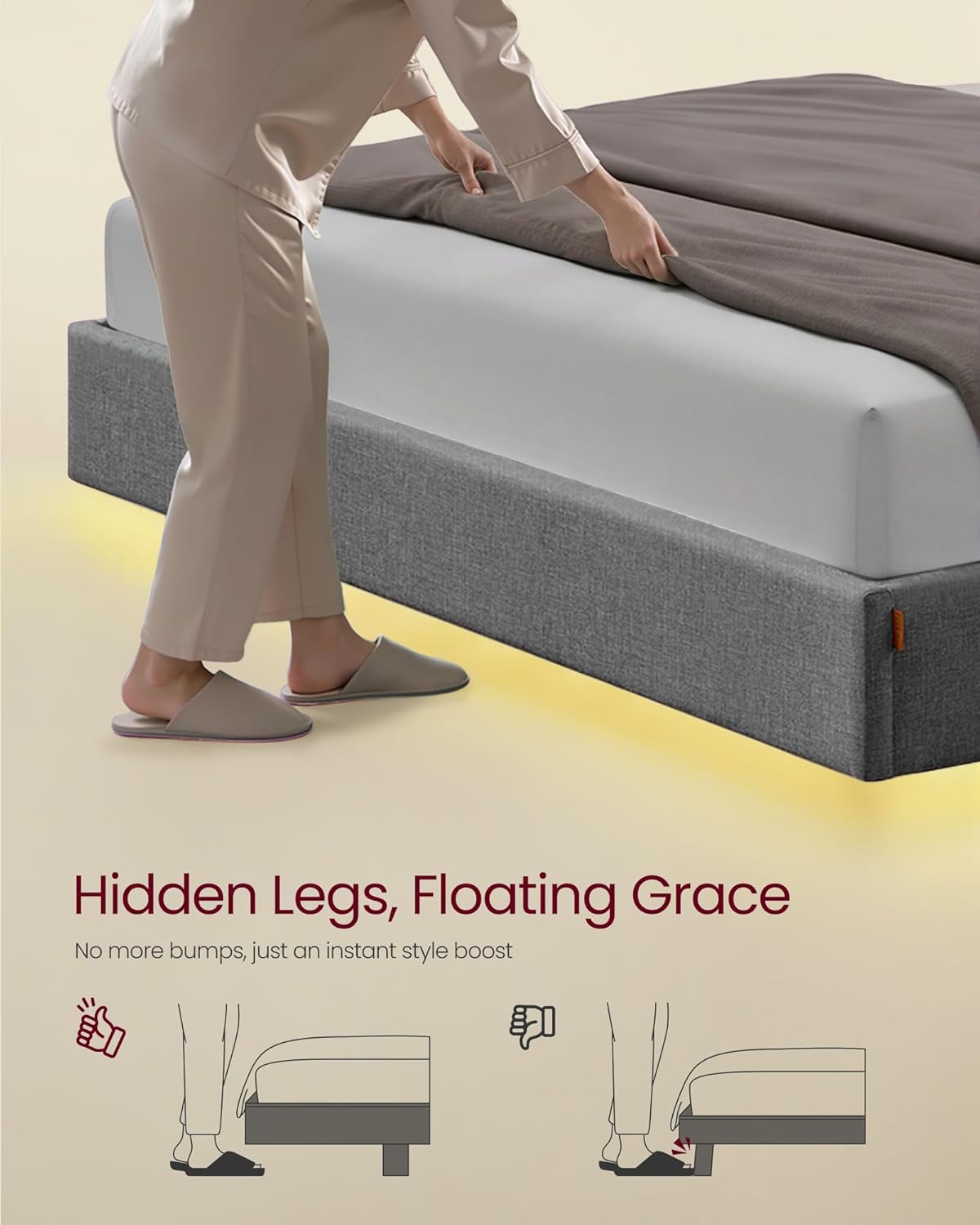  Queen Size Floating Bed Frame