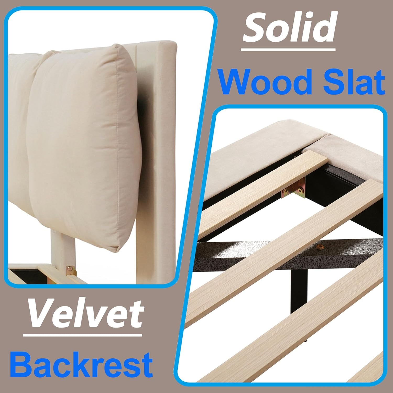  Upholstered Floating Bed Frame Full 