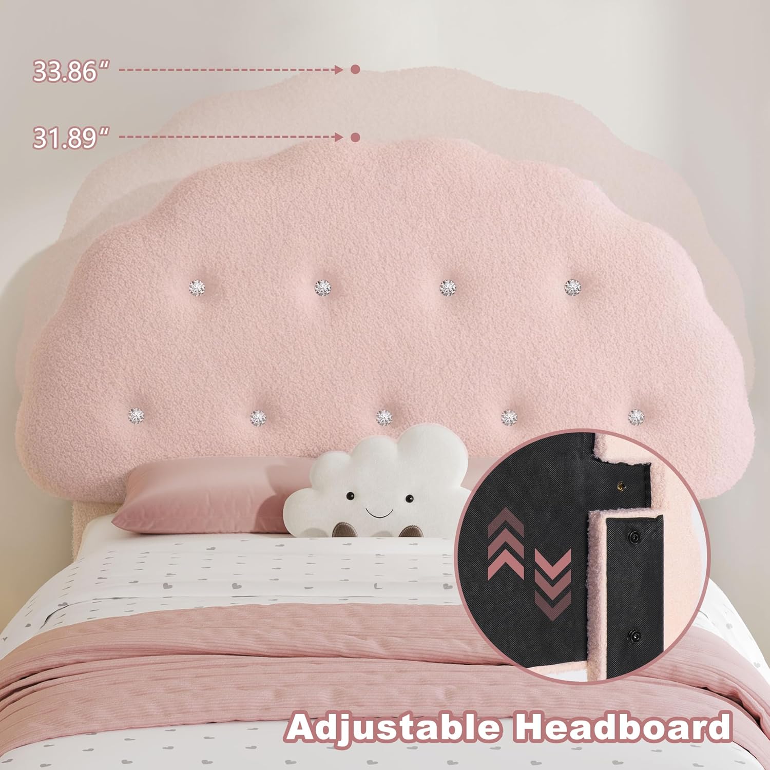 Full Floating Bed Frames with Adjustable Headboard