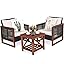  3 Pieces Patio Wicker Furniture Set