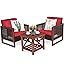  3 Pieces Patio Wicker Furniture Set