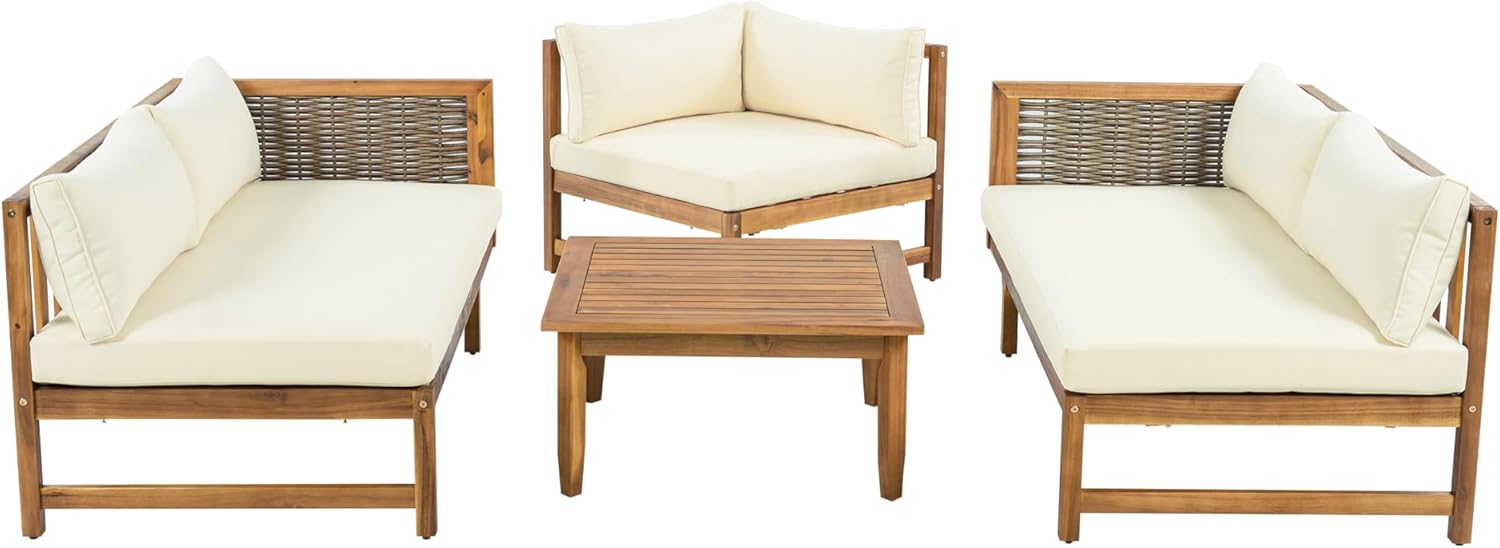 5-Seater Acacia Wood Patio Furniture Set