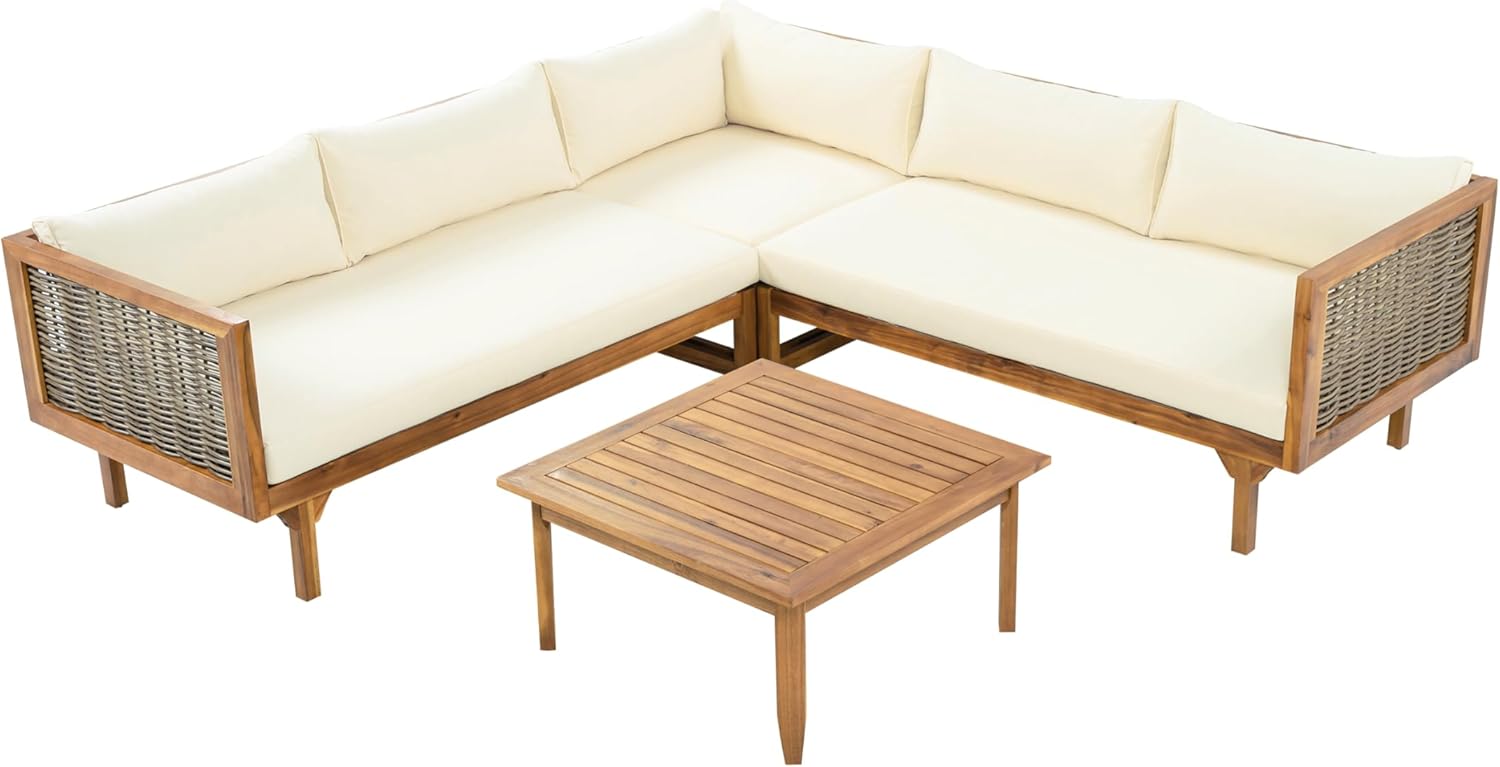 5-Seater Acacia Wood Patio Furniture Set