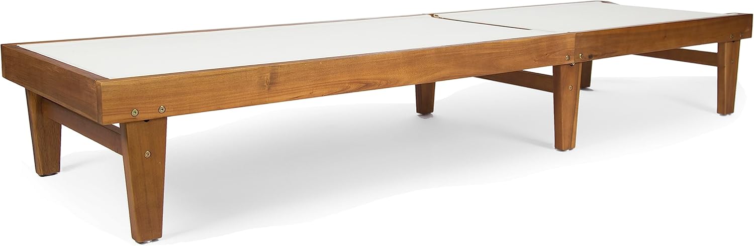 Acacia Wood Lounge Chair with 5 Position Adjustable Backrest