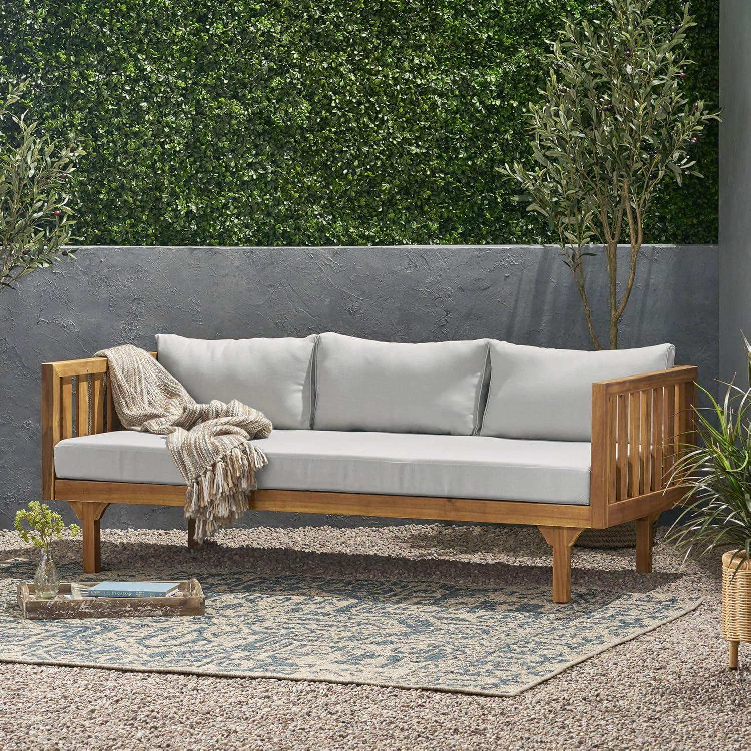 67.5" Outdoor Patio Daybed 3 Seater Sofa Bed