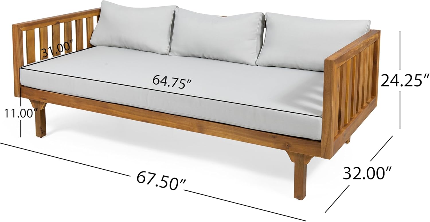 67.5" Outdoor Patio Daybed 3 Seater Sofa Bed