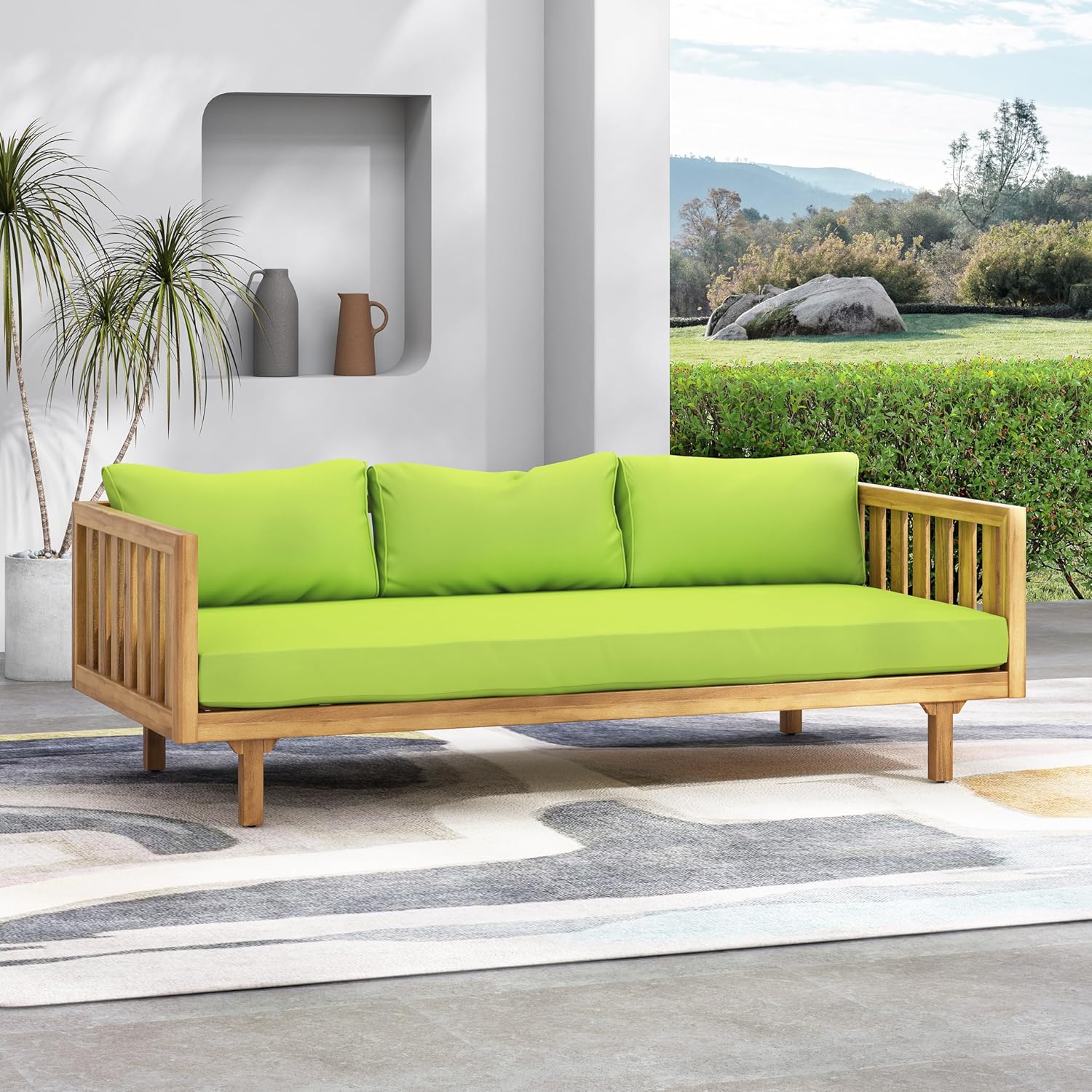 67.5" Outdoor Patio Daybed 3 Seater Sofa Bed