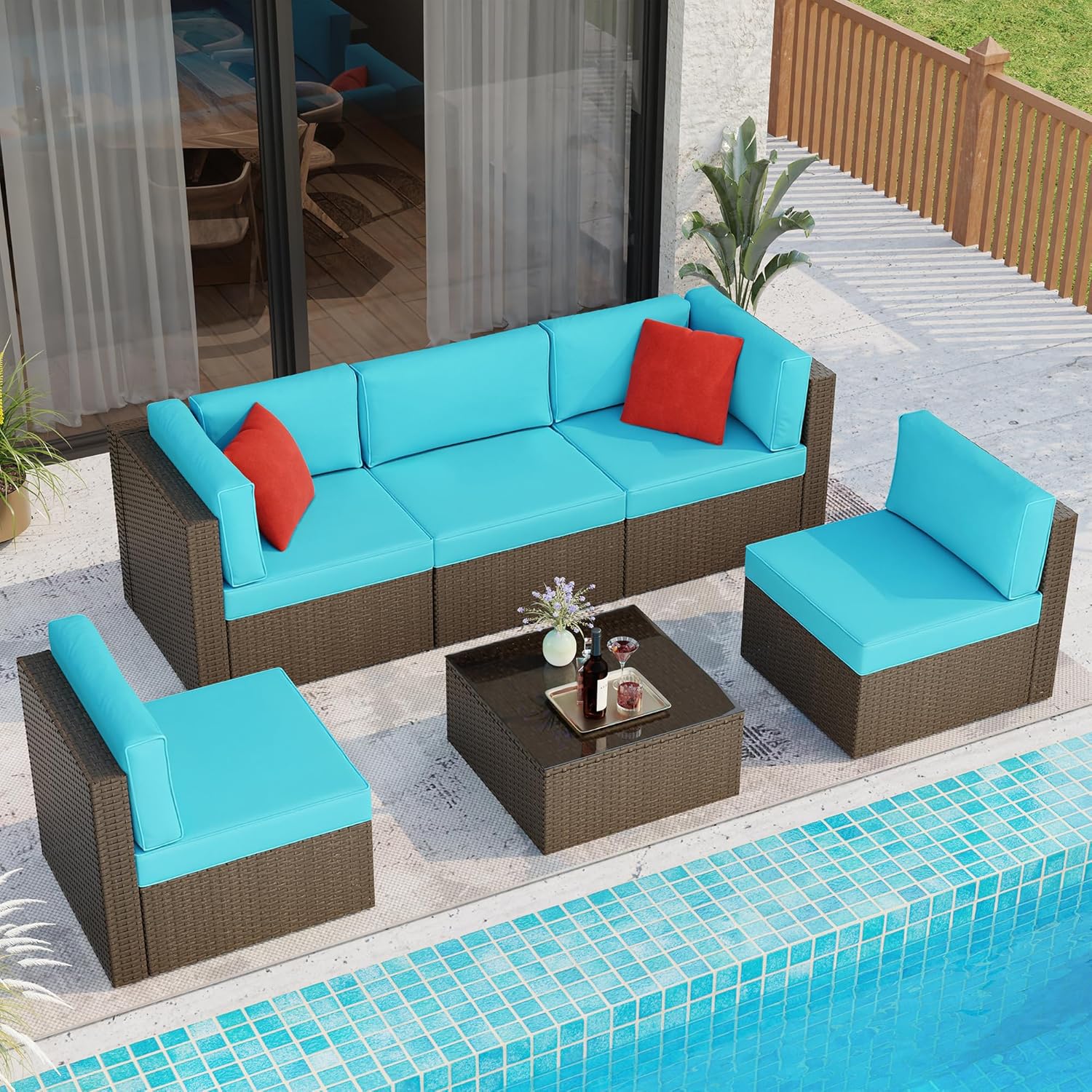 6 Pieces Patio Furniture Sets 