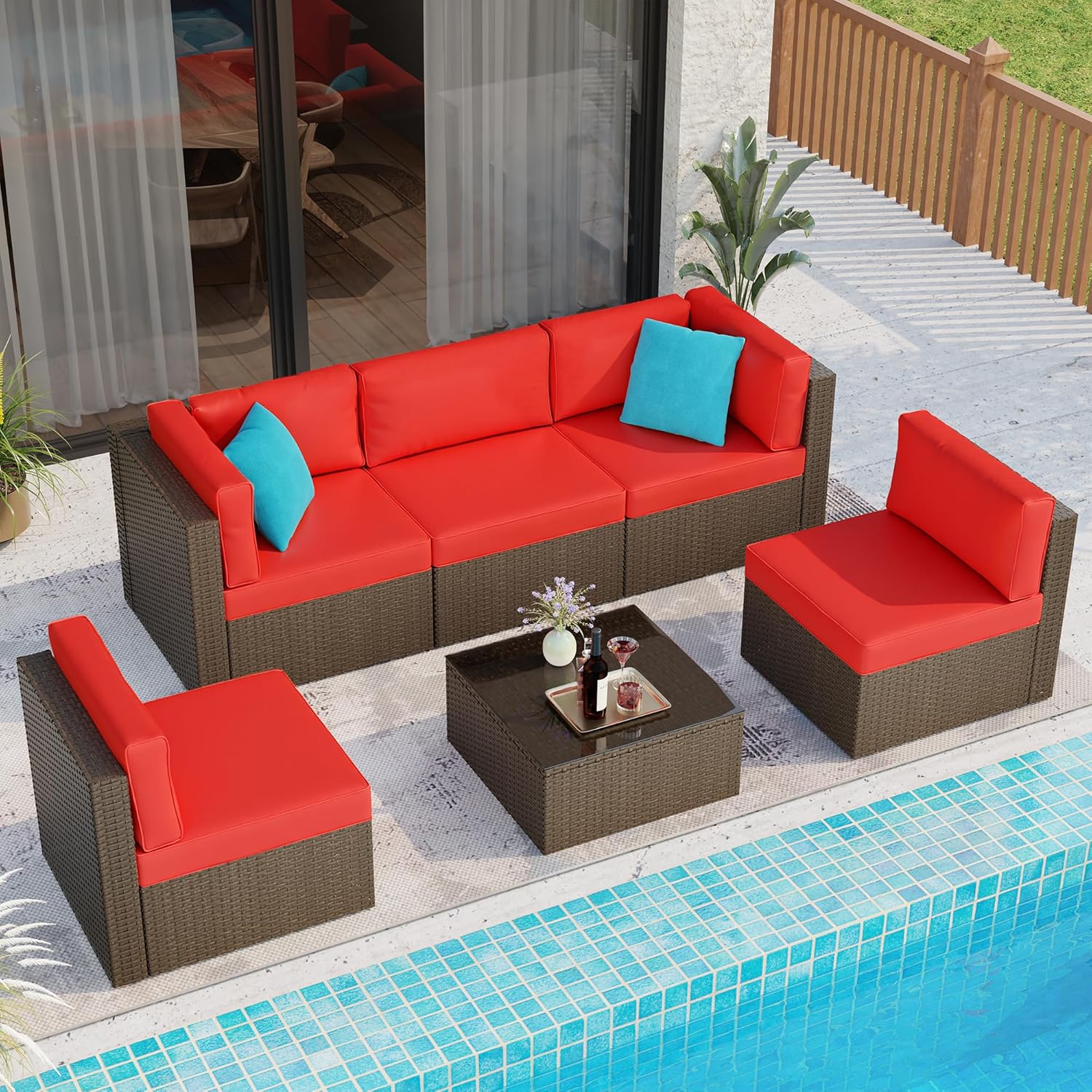 6 Pieces Patio Furniture Sets 