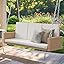  Hanging Porch Swing Chair Outdoor Brown Rattan Patio Swing Lounge