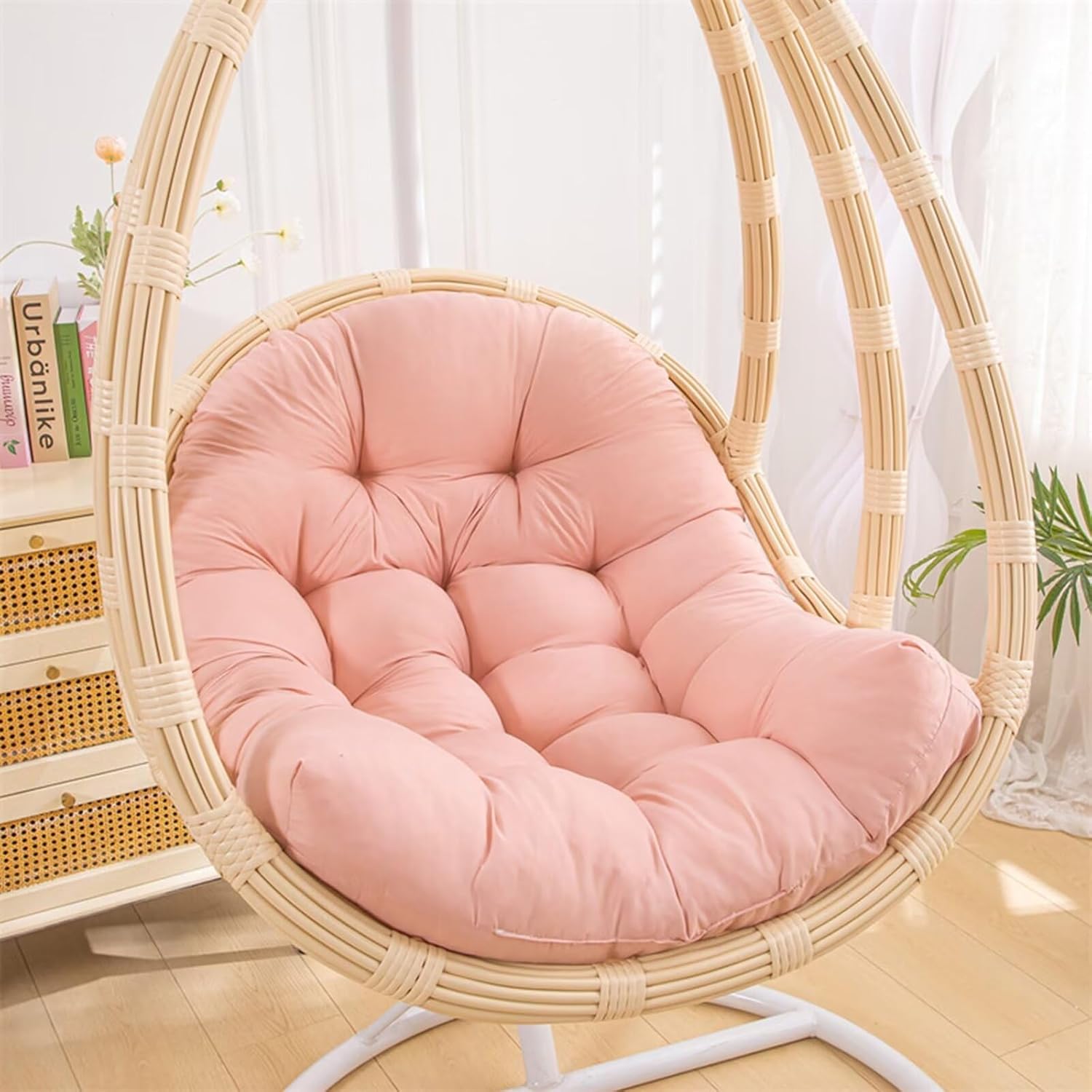 Indoor Egg Chair Cushion, Lilac Hanging Basket Seat Cushion Replacement, Thick Hammock Swing Chair Cushion