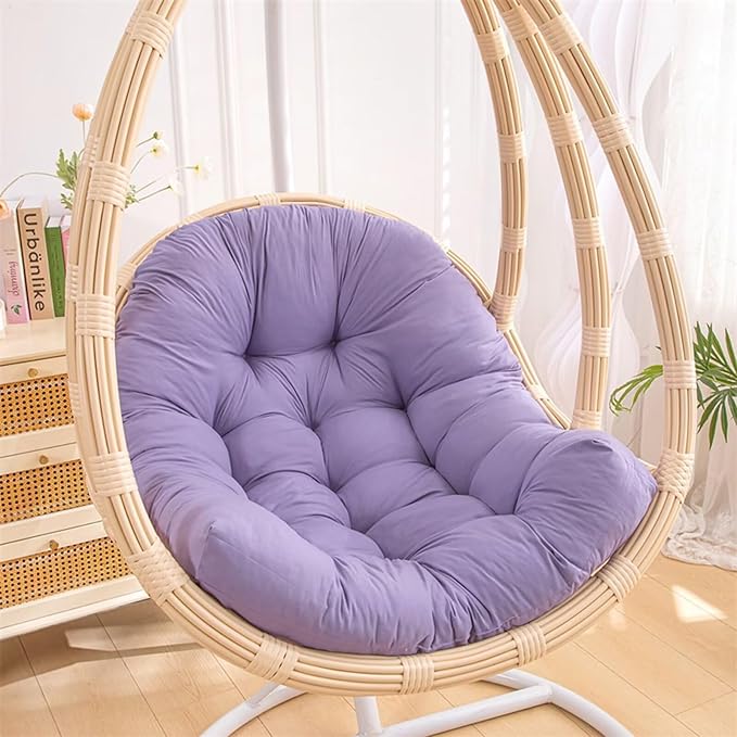 Indoor Egg Chair Cushion, Lilac Hanging Basket Seat Cushion Replacement, Thick Hammock Swing Chair Cushion