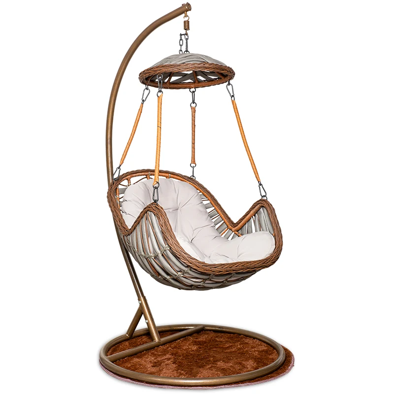 Low MOQ Household Basket Chair Outdoor Swing Leisure Furniture Rattan Hanging Egg Chair