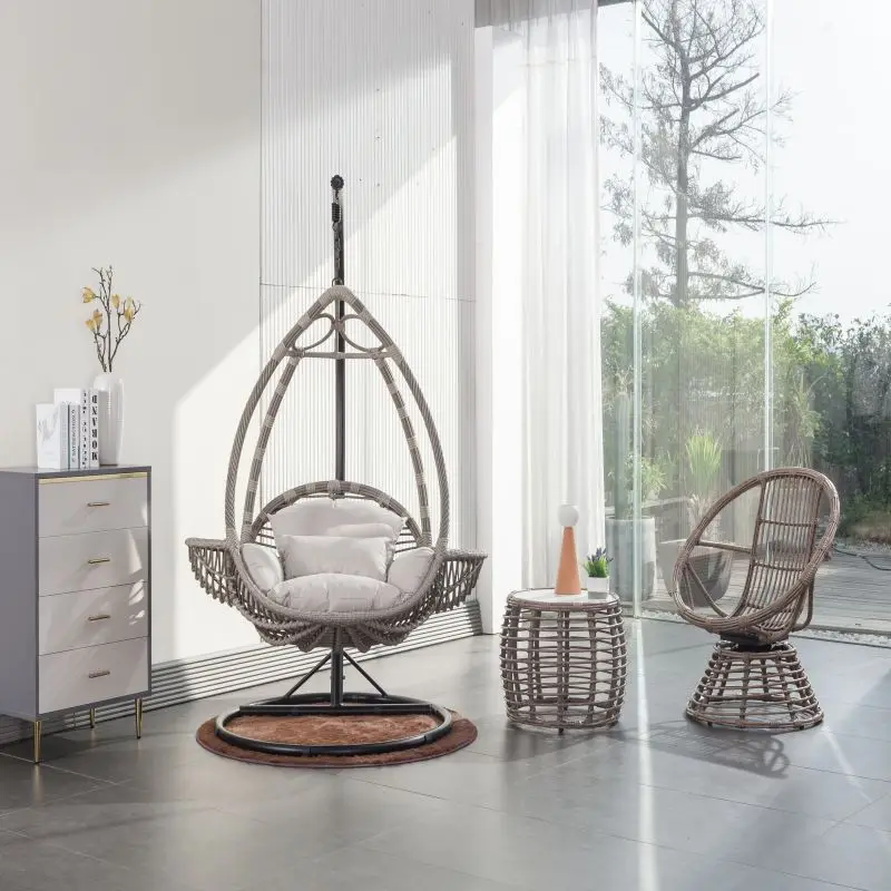 Coarse Rattan Hanging Basket Swing Indoor Household Hotel Courtyard Leisure Outdoor Rattan Swing Chair Hanging Basket