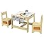 Table and Chair Set, 3 in 1 Wooden Kids Table and Chairs Activity Table with Detachable Graffiti Desktop & 3 Storage Bins for Ages 2-8