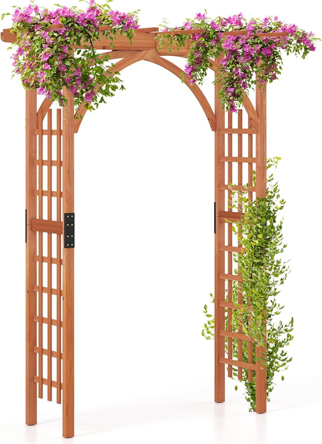 Wooden Garden Arbor Trellis, Outdoor Pergola Arch with Climbing Plant Support, Wood Wedding Arch for Ceremony, Pathway, Birthday Party, Garden Décor, Weather-Resistant, Easy Assembly