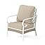 4 Piece Patio Furniture Set, 2 x Fixed Chair, 1 x 3-Seat Sofa with Marbling Coffee Table, All Cushioned 5 Seats Outdoor Conversation Set for Lawn Garden Backyard, Beige