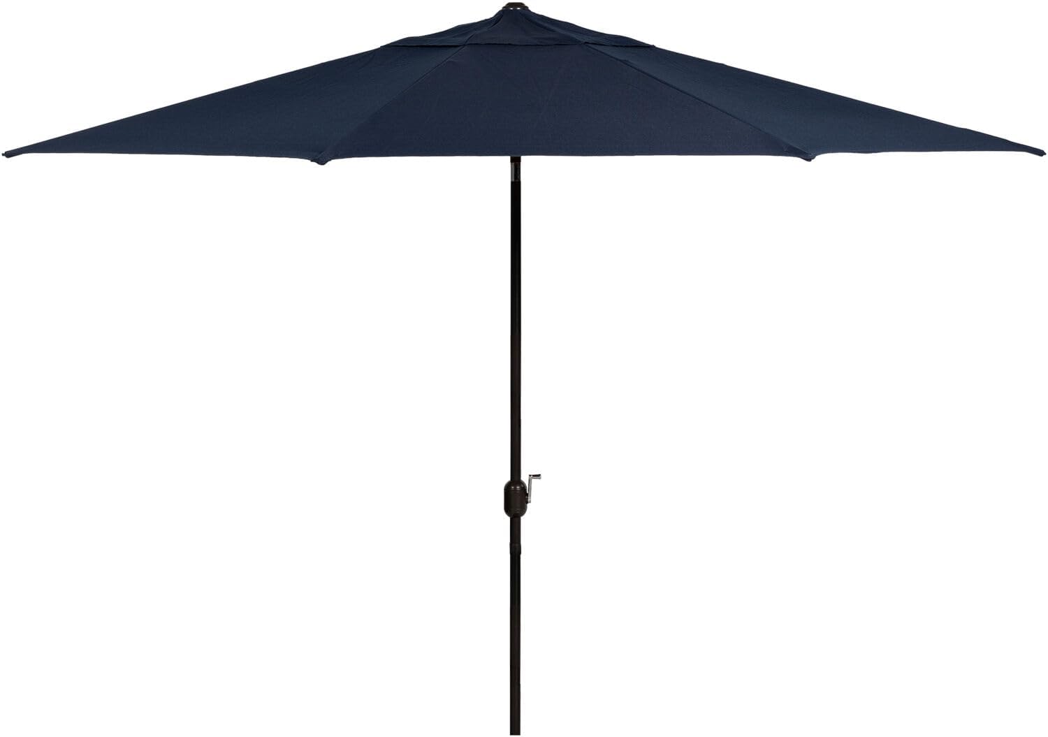  7-Piece Outdoor Dining Set with 6 Swivel Rockers, Ocean Blue Cushions and Stamped Steel Rectangular Dining Table, Patio Dining Set for 6, Premium All-Weather Patio Furniture for Deck