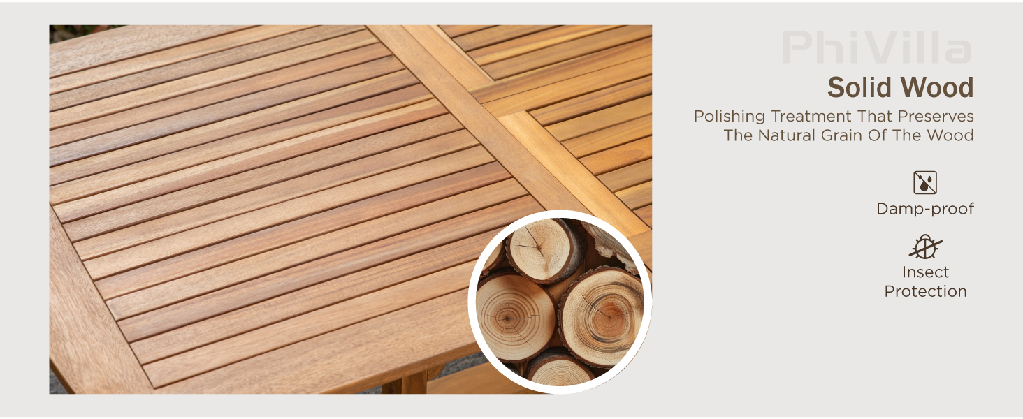 outdoor teak dining table