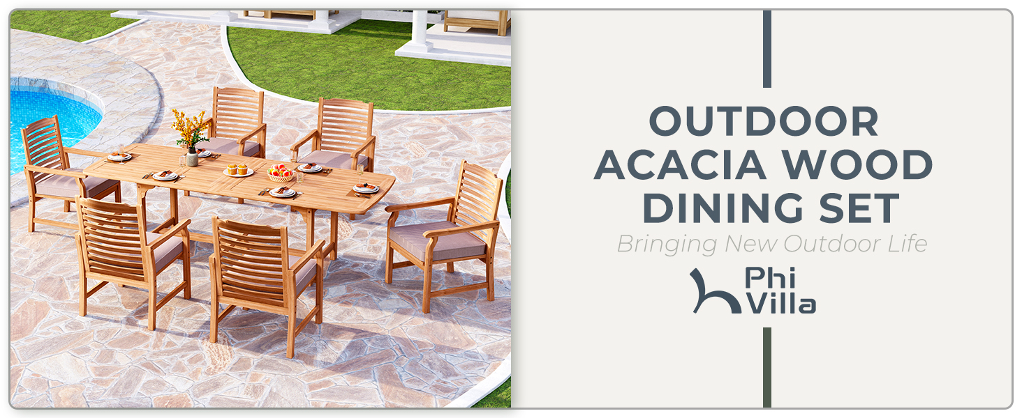 outdoor teak dining table chairs