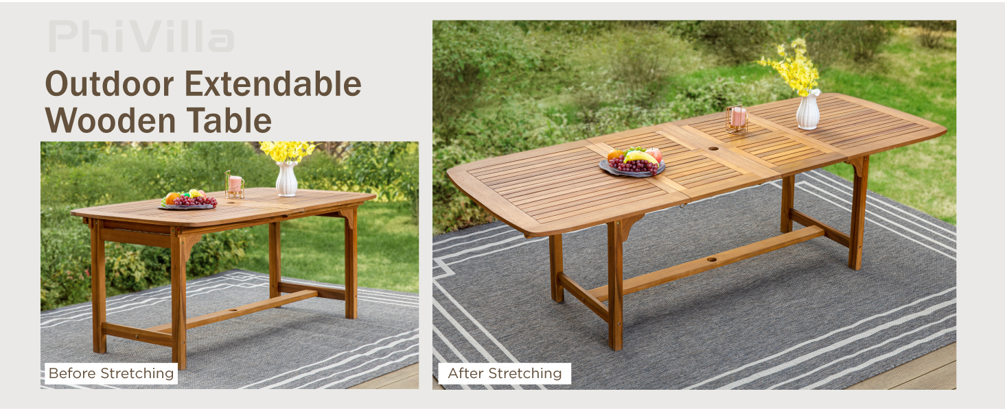patio teak wood dining table