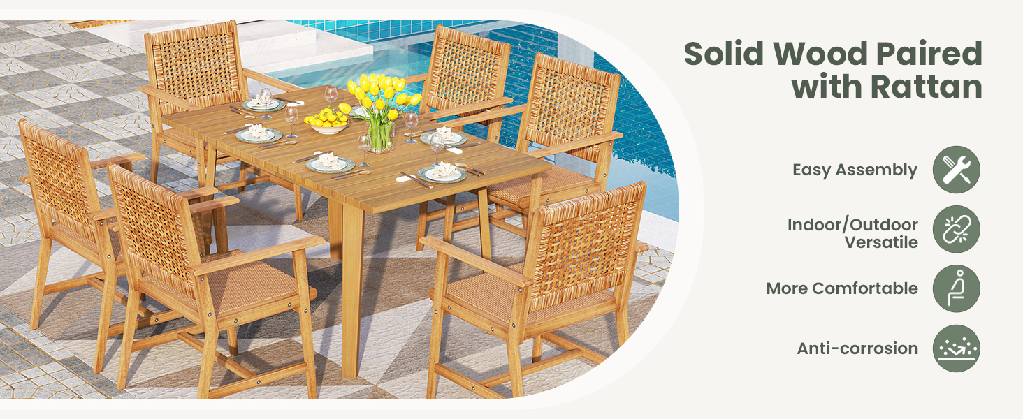 outdoor wood dining set