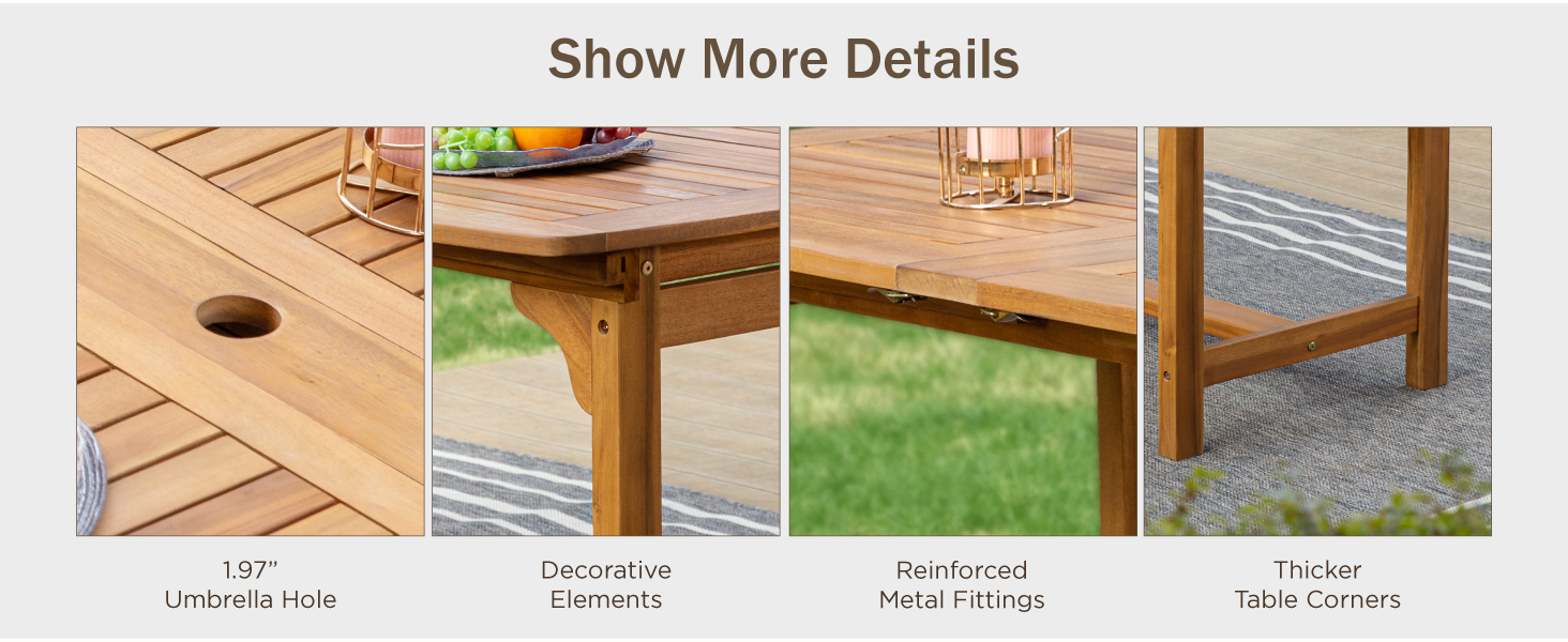 outdoor teak dining table